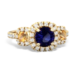 Sapphire Regal Halo 14K Yellow Gold ring R5350