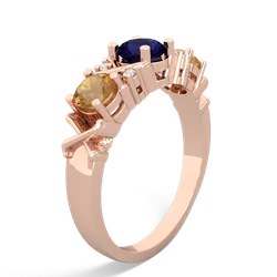 Sapphire Hugs And Kisses 14K Rose Gold ring R5016