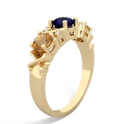 Sapphire Hugs And Kisses 14K Yellow Gold ring R5016