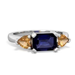 Sapphire Three Stone 14K White Gold ring R5235