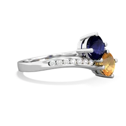 Sapphire Channel Set Two Stone 14K White Gold ring R5303