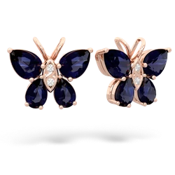 Sapphire Butterfly 14K Rose Gold earrings E2215