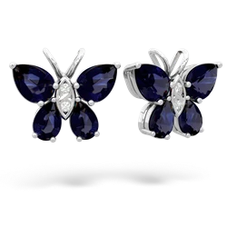 Sapphire Butterfly 14K White Gold earrings E2215