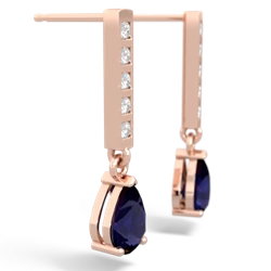 Sapphire Art Deco Diamond Drop 14K Rose Gold earrings E5324