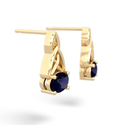 Sapphire Celtic Trinity Knot 14K Yellow Gold earrings E2389