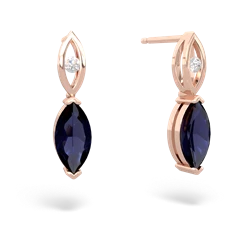 Sapphire Marquise Drop 14K Rose Gold earrings E5333