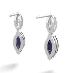 Sapphire Marquise Drop 14K White Gold earrings E5333