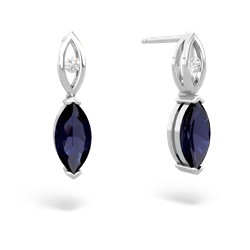 Sapphire Marquise Drop 14K White Gold earrings E5333