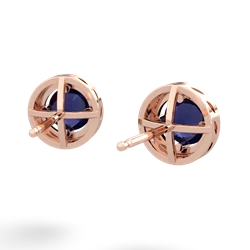 Sapphire Halo 14K Rose Gold earrings E5320