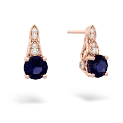 Sapphire Antique Elegance 14K Rose Gold earrings E3100