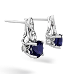 Sapphire Antique Elegance 14K White Gold earrings E3100