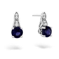 sapphire milgrain earrings