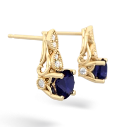 Sapphire Antique Elegance 14K Yellow Gold earrings E3100