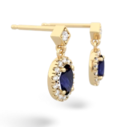 Sapphire Antique-Style Halo 14K Yellow Gold earrings E5720