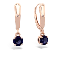 Sapphire 5Mm Round Lever Back 14K Rose Gold earrings E2785