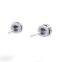 Sapphire 5Mm Round Stud 14K White Gold earrings E1785