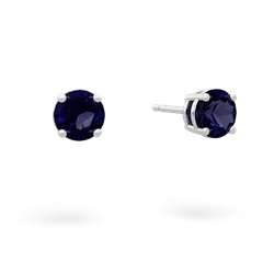 Sapphire 5Mm Round Stud 14K White Gold earrings E1785