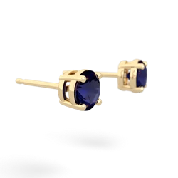 Sapphire 5Mm Round Stud 14K Yellow Gold earrings E1785