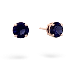 Sapphire 6Mm Round Stud 14K Rose Gold earrings E1786