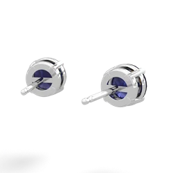 Sapphire 6Mm Round Stud 14K White Gold earrings E1786