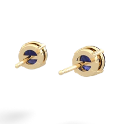 Sapphire 6Mm Round Stud 14K Yellow Gold earrings E1786