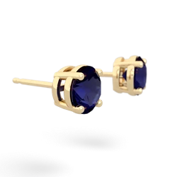 Sapphire 6Mm Round Stud 14K Yellow Gold earrings E1786