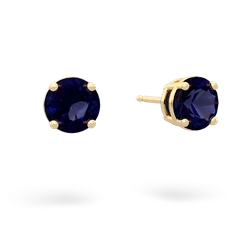 Sapphire 6Mm Round Stud 14K Yellow Gold earrings E1786