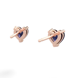 Sapphire 5Mm Heart Stud 14K Rose Gold earrings E1861