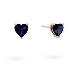Sapphire 5Mm Heart Stud 14K Rose Gold earrings E1861