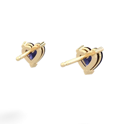 Sapphire 5Mm Heart Stud 14K Yellow Gold earrings E1861