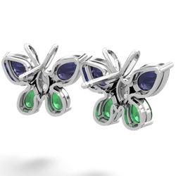 Sapphire Butterfly 14K White Gold earrings E2215