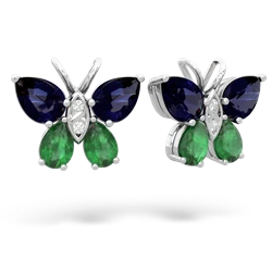 Sapphire Butterfly 14K White Gold earrings E2215