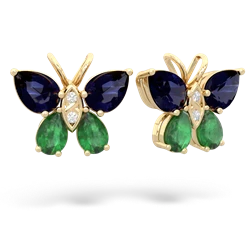 Sapphire Butterfly 14K Yellow Gold earrings E2215