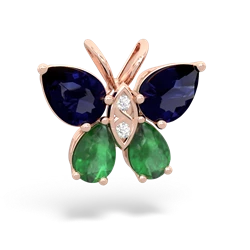 Sapphire Butterfly 14K Rose Gold pendant P2215