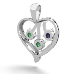 Sapphire Glowing Heart 14K White Gold pendant P2233