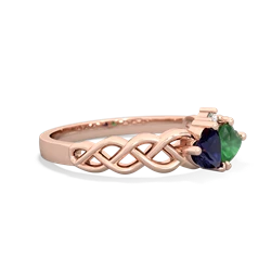 Sapphire Heart To Heart Braid 14K Rose Gold ring R5870