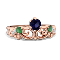 Sapphire Crown Keepsake 14K Rose Gold ring R5740