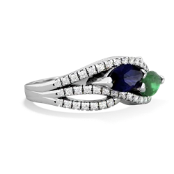 Sapphire Diamond Rivers 14K White Gold ring R3070