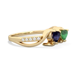 Sapphire Side By Side 14K Yellow Gold ring R3090