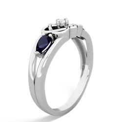 Sapphire Hearts Intertwined 14K White Gold ring R5880