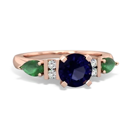 Sapphire 6Mm Round Eternal Embrace Engagement 14K Rose Gold ring R2005