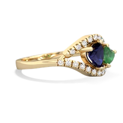 Sapphire Mother And Child 14K Yellow Gold ring R3010