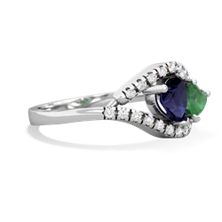 Sapphire Mother And Child 14K White Gold ring R3010