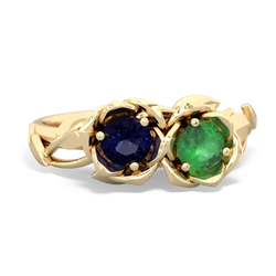 Sapphire Rose Garden 14K Yellow Gold ring R5510