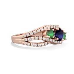 Sapphire Three Stone Aurora 14K Rose Gold ring R3080