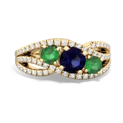 Sapphire Three Stone Aurora 14K Yellow Gold ring R3080