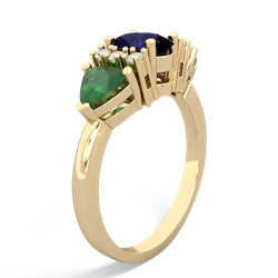 Sapphire Antique Style Three Stone 14K Yellow Gold ring R2186