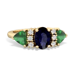 Sapphire Antique Style Three Stone 14K Yellow Gold ring R2186