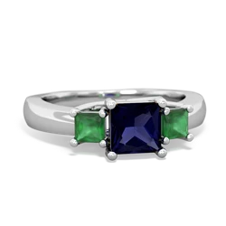 Sapphire Three Stone Trellis 14K White Gold ring R4015