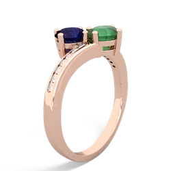 Sapphire Channel Set Two Stone 14K Rose Gold ring R5303